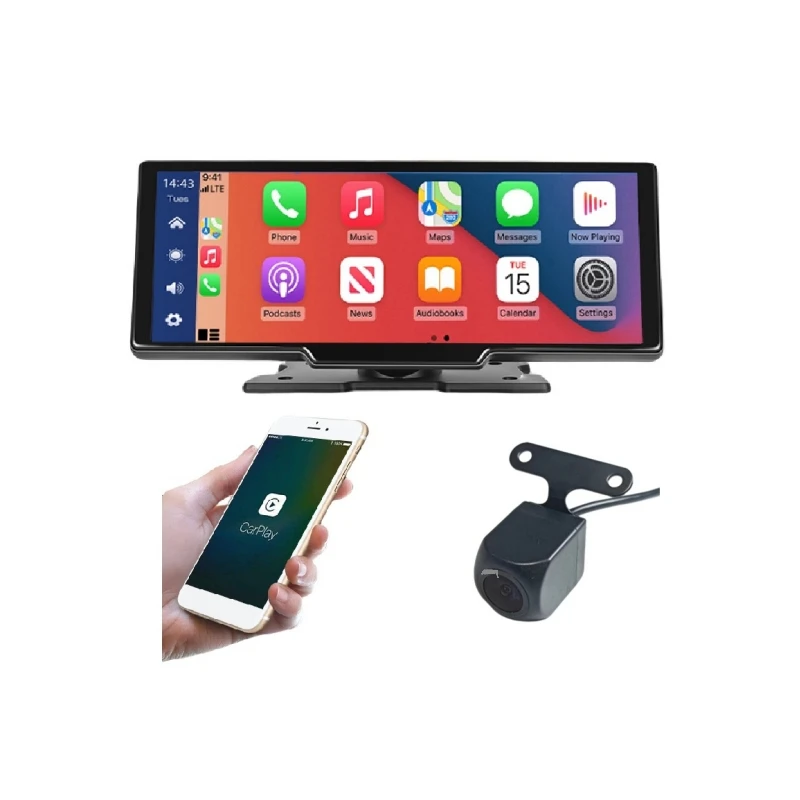 10.26 Inch Touch Screen  4K+1080P Dual Camera WIFI  Car Radio Wireless CarPlay Android auto