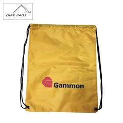 Многоразовый Прочный переработанный рекламный 210d полиэстер муслиновый водонепроницаемый упаковочный мешок на шнурке Подарочный мешок на шнурке с логотипом под заказ