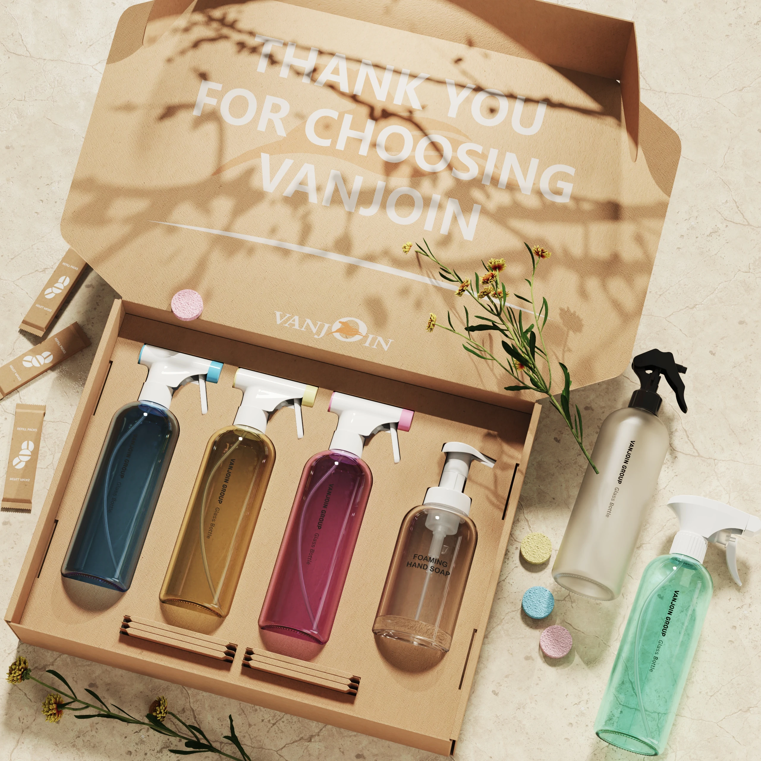 Cleaning Solutions Containers 500ml 750ml 16oz 25oz Bullet Shape Cosmo Plastic Spray Bottle With 28-410 Neck Trigger Spray