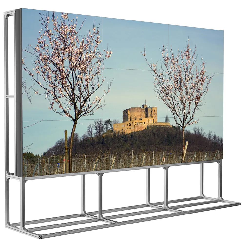 Wall Mount Installation Ultra Narrow Bezel 2k Screen 3x3 Lcd Video Wall With Controller