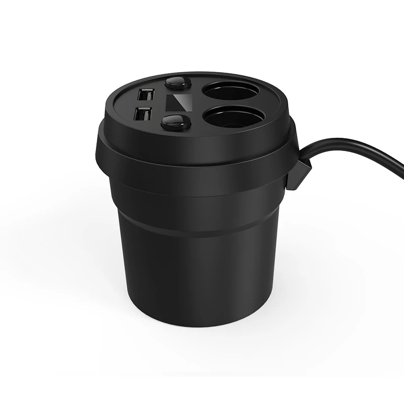 Оптовая продажа 12 В 24 2 гнезда автомобильный прикуриватель USB с вольтметром двойной порт зарядное устройство адаптер