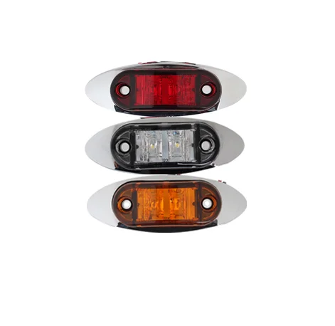 2 led Clear Side Marker Amber/White/Red/Blue/Green Dual Color 12v/24v/10-30v Position Indicator Tail Light for Truck Trailer