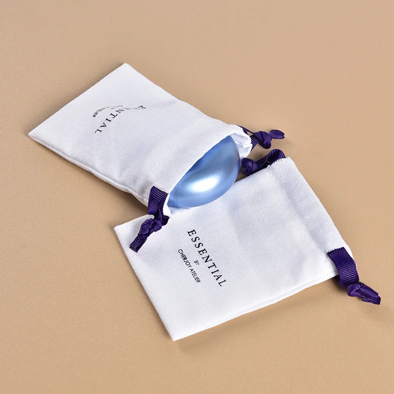 Custom Logo Printed Canvas Linen Jewelry Pouch Eco Friendly Gift Drawstring Pouch Organic Small Cotton Linen Drawstring Bag