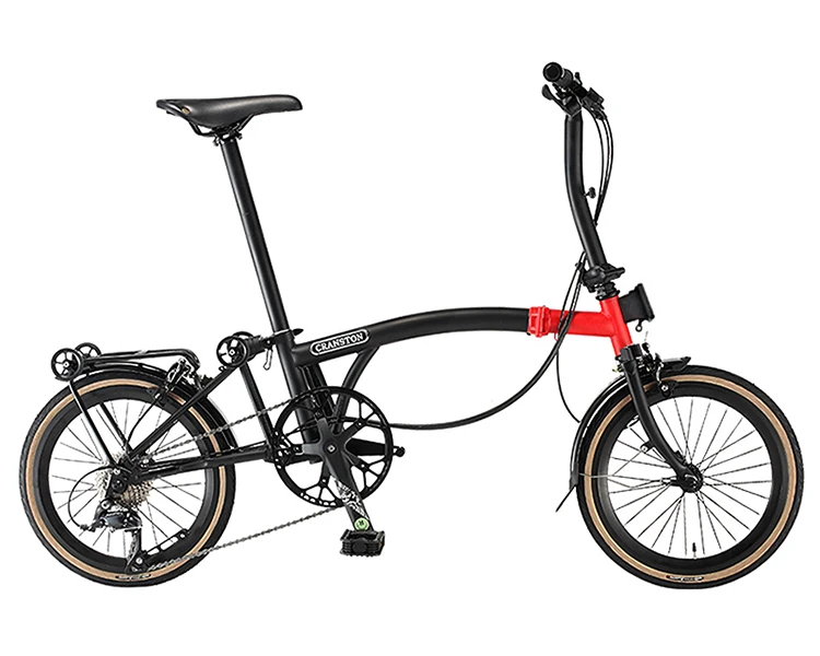 OEM 16inch tri-folding bike 9speed High quality Steel Frame light weight S bar M bar 9S Mini foldable bicycle Folding Bike