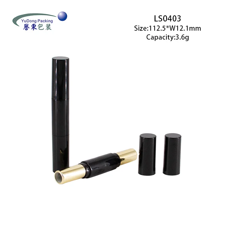 Wholesale cosmetic packaging design abs double side lipstick tube