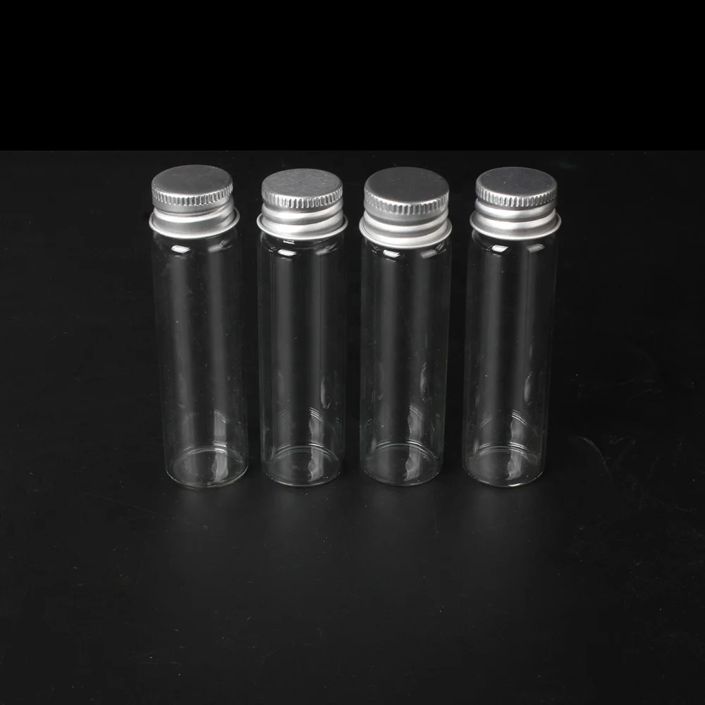 29542  Glass Bottle A glass bottle with an aluminum cover 22*80mm 4pcs/headcard