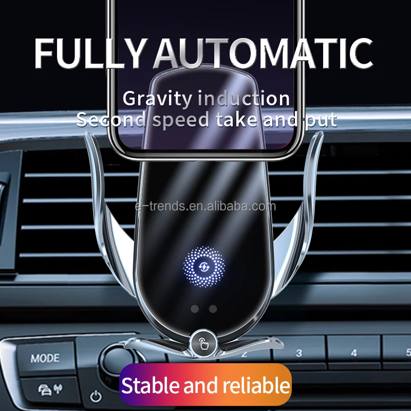 New Design 360 Degree Rotation Magnetic Car Wireless Charger Qi Smart Sensor Car Wireless Charger Phone Holder Auto Clamp