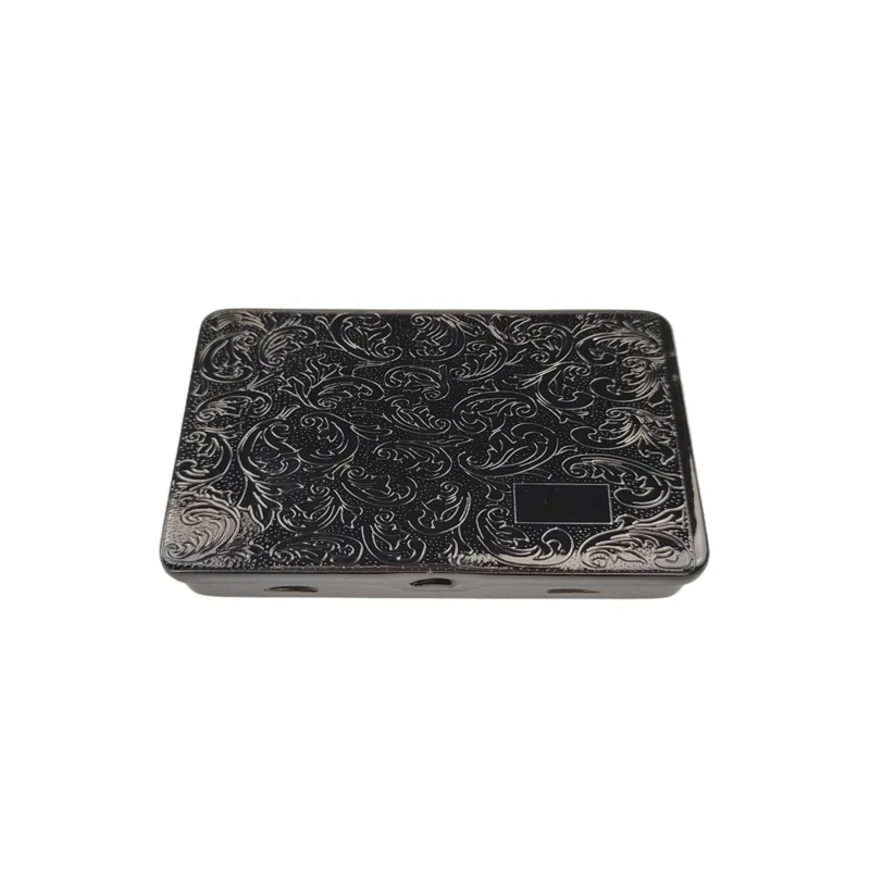 Portable Metal Cigarette Case 20pcs Gun Black Custom Design Pocket Cigarette Case