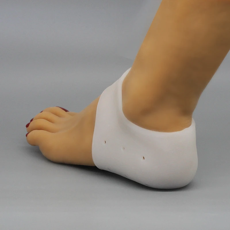 Breathable silicone gel heel cups protector for Cracked heel treatment Moisturizing heel sock Protector