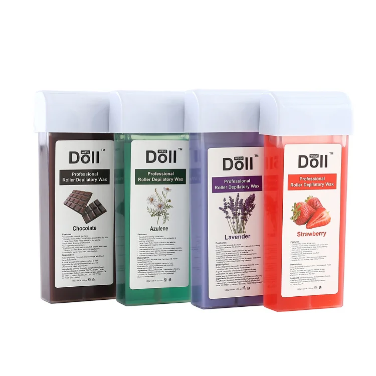 Wholesale depilatory painless wax roller cartridges 100ml Roll on Wax Cartridge for Hair Removal