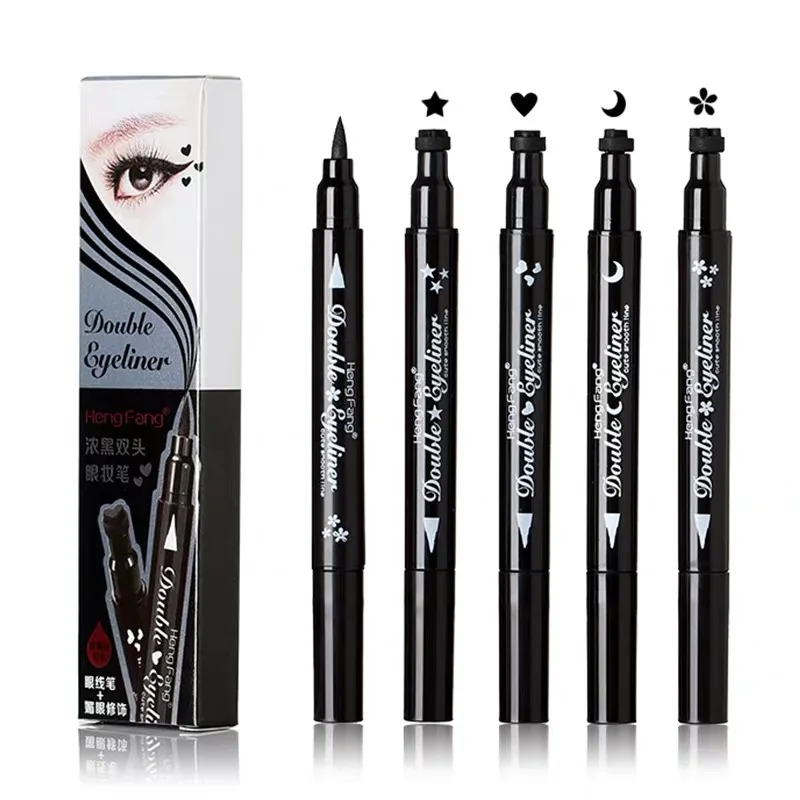Liquid eye liner pencil korea sample black color waterproof stamp eyeliner