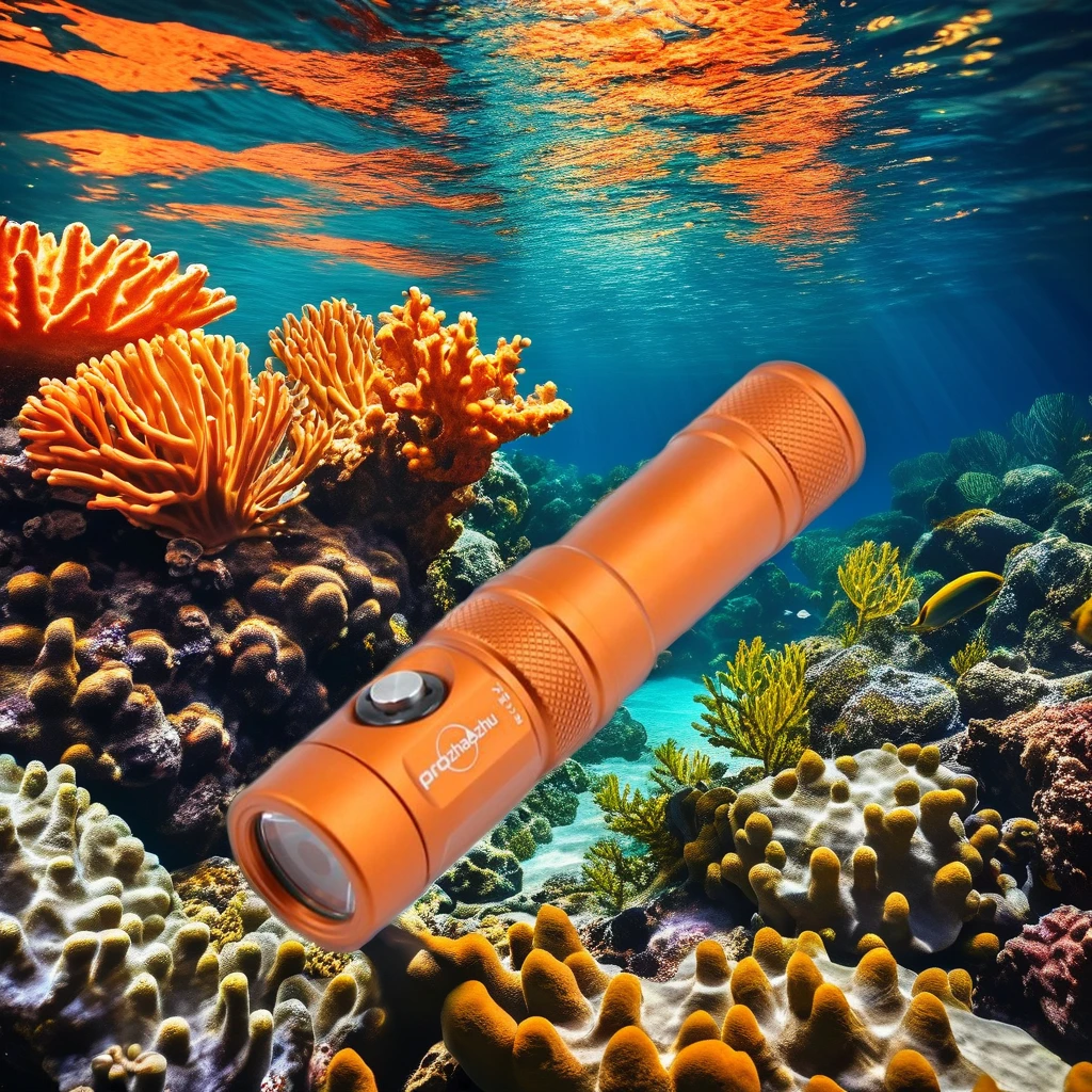 IP68 Водонепроницаемый 1200 люмен подводный фонарик 100 м 21700 USB зарядка и Встроенная перезаряжаемая литиевая батарея