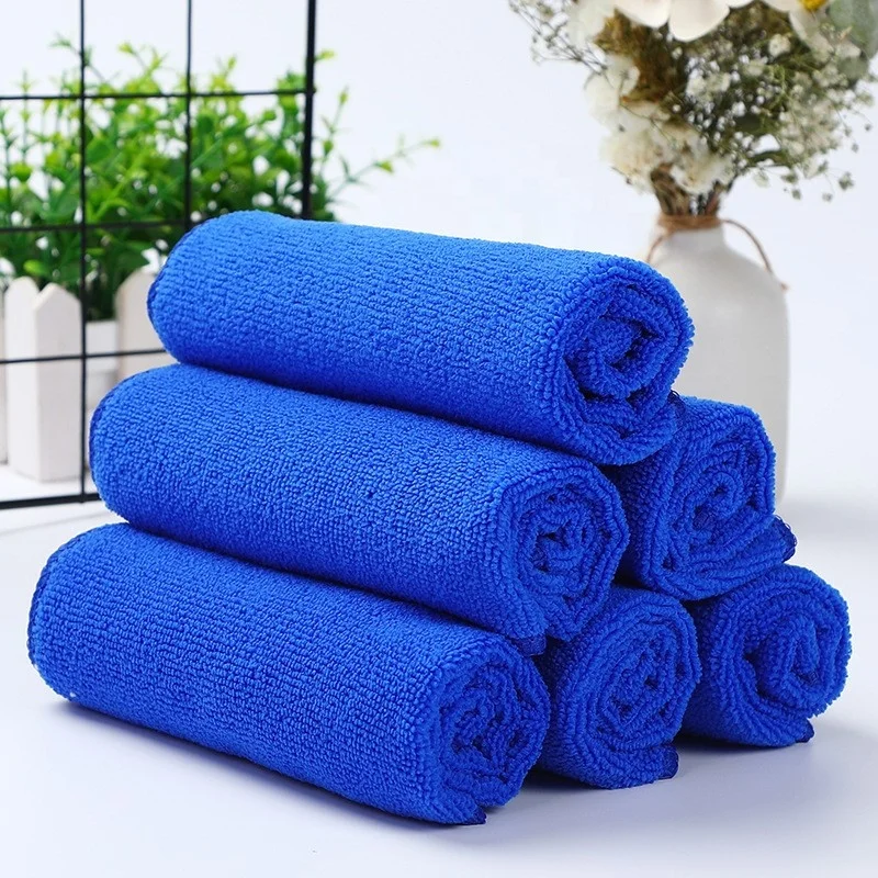 Beauty salon towel 420 gsm microfiber cleaning dishcloth blue car cleaning towels
