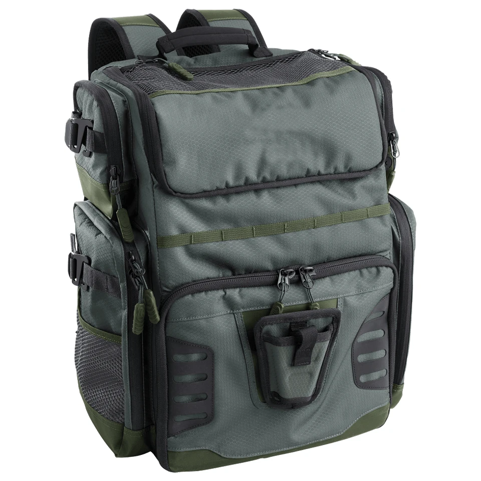 New Design Large Capacity 600D Ripstop Carrier Fishing Pole Travel Case Tackle Backpack With Rod Holder