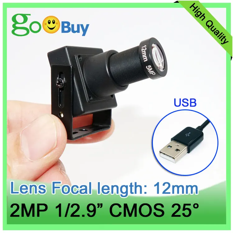 USB telephoto Camera with long focus EFL 12mm lens 25 degree live video streaming CCTV UVC 2MP HD computer camera