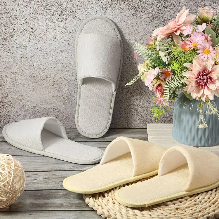 Hotel slippers customized nap cloth closed toe disposable spa air eva hotel slippers sandals slides slippers for women men