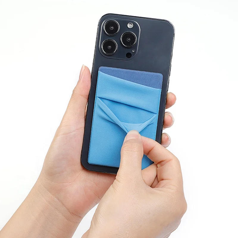 ultra slim 3m Lycra pocket sticker business coin mobile cell phone smart wallet case hight quality pouch card holder