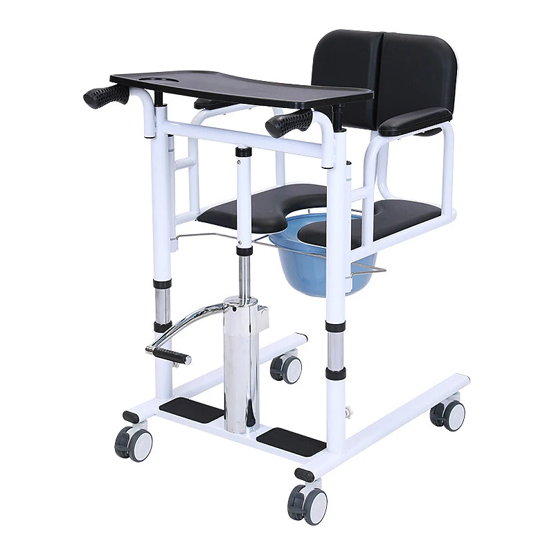 Adjustable Lift and Moving Patient Nursing Foot Pedal Toilet Wheelchair for Transfer Patient From Bed to Chair Bathroom Safety