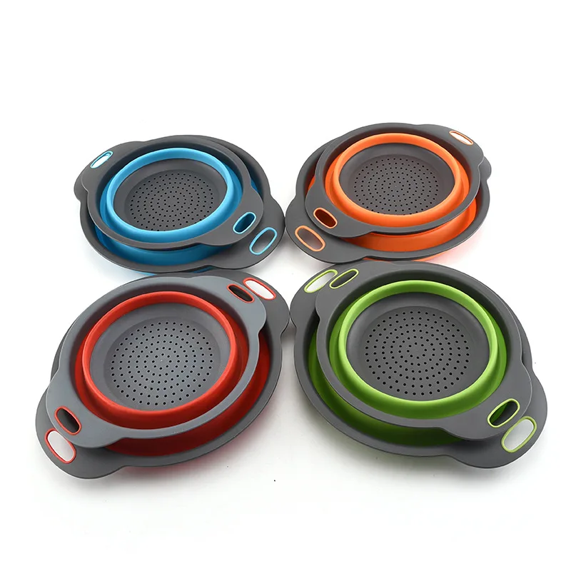 Горячая Распродажа 2 шт. круглая силиконовая складная сливная корзина с фильтром для воды