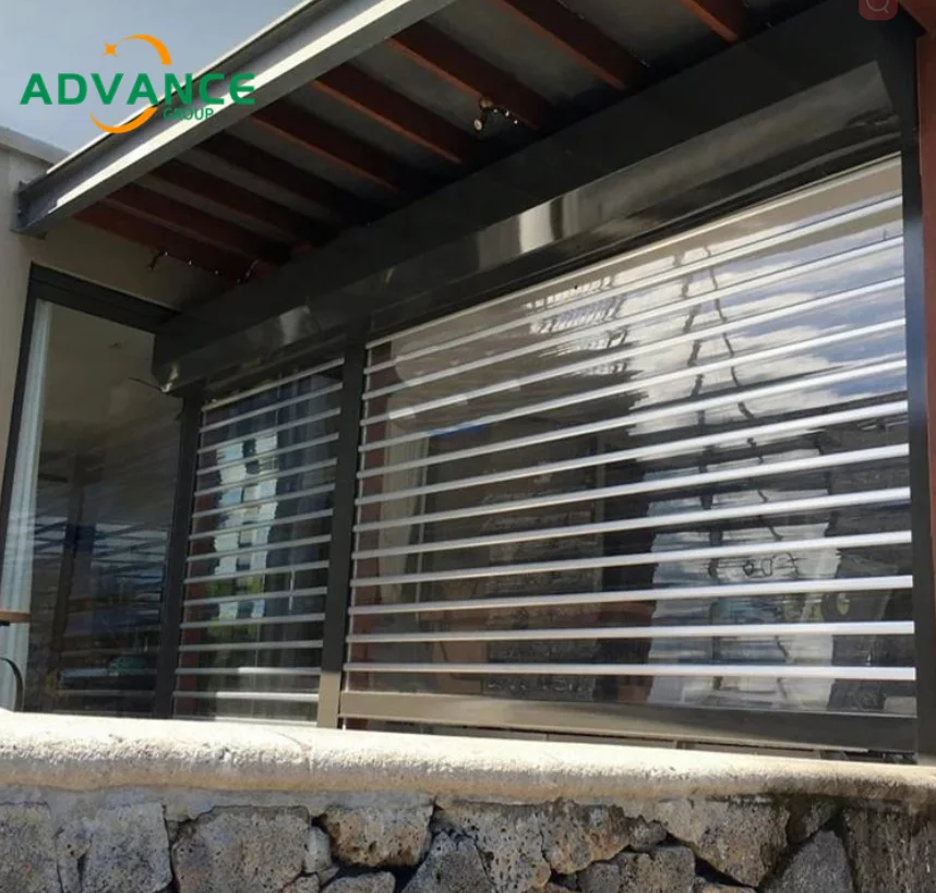 Polycarbonate door/bulletproof rolling shutter door/Automatic Polycarbonate Transparent Roller Shutter Door