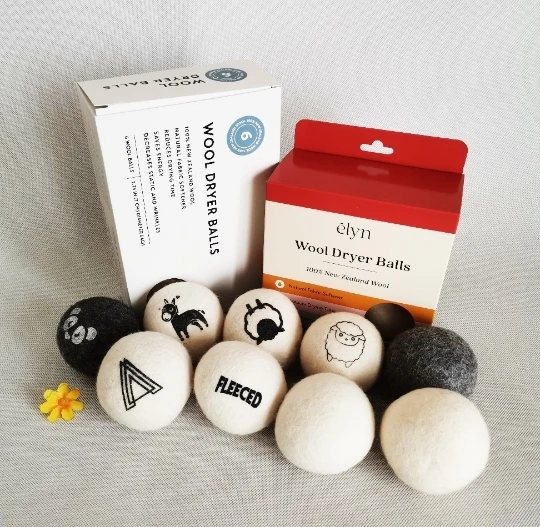 
6 Pack Premium Reusable Natural Baby Preferred - Soft and Gentle Clothes and Skin Wool Dryer Balls 6pcs XL-Organic New Zealand 
