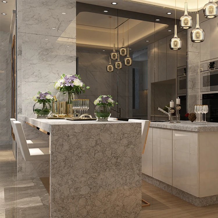 Factory artificial bianco venato quartz stone slab calacatta quartz slab artificial stone price