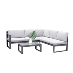 Aluminum metal frame Outdoor garden villa Coffee lounge sofa pull out section sofa