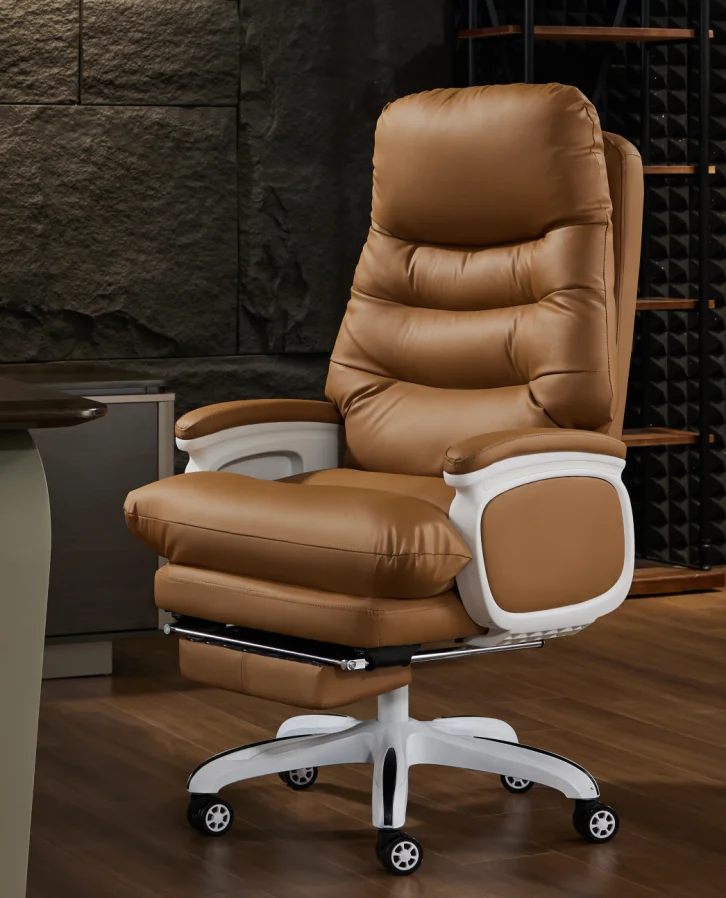 The boss Office Chair Comfortable Sedentary Can Lie Home Leather Business Large Class Chair
