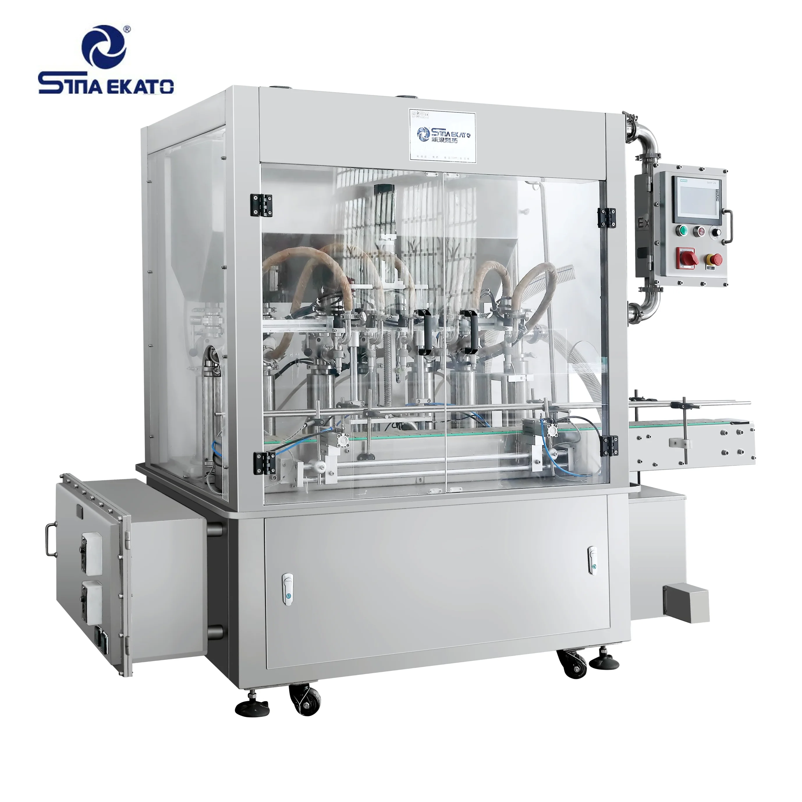 SINA EKATO Automatic 4 Heads Filling Machine Cream Body Lotion Liquid Soap Shampoo Filling Machine Bottle Filler