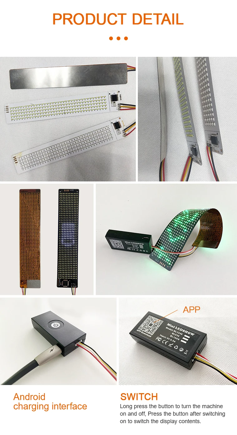Flip Flops El Flexible LED Strip Panel Display Kids Shoe Flashing Led Curtain Light Up Moving Text App Flexible LED Screen
