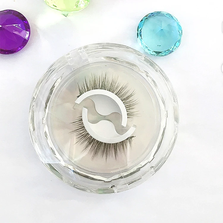 1 pair 3D custom private label reusable self-adhesive eyelashes no glue natural wholesale