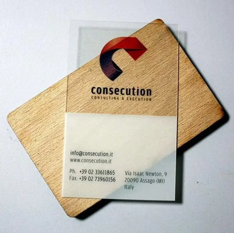 Low MOQ  Fast Shipping Custom With Logo Plastic Transparent  Business Card