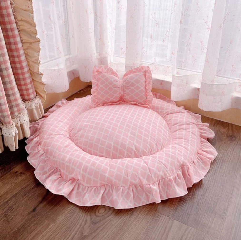 DJK Newest round kids play mat livingroom floor mat and pillows sets designer fashion rugs cotton crawling mat baby