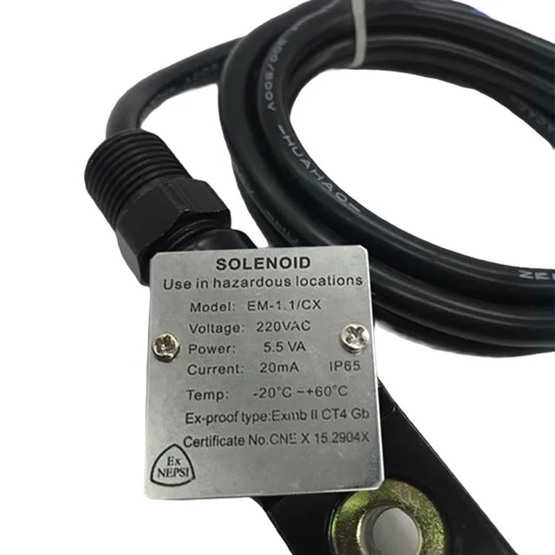 EM551090/DC24V EM-1.1/CX-DC24V EM-1.1/CX-AC220V EM551091/AC220V Explosion-proof Coil Solenoid Valve 3.0W 125mA ExmbII CT4Gb