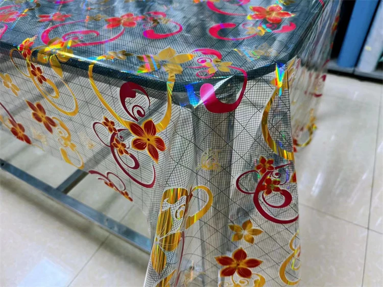 PET OPP Material Plastic Aluminized Holographic Film Laser Holographic Film Printed Film for PVC Table Cover
