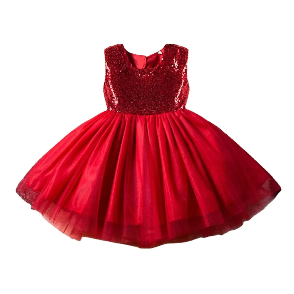 Pabasana sequin tutu birthday party dress kid girl red purple pink sky blue with quality warranty