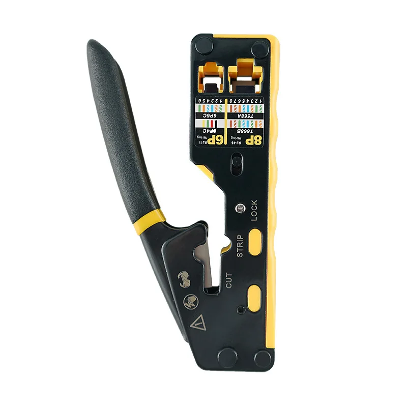 Оптовая продажа 8p/6p Cat3 Cat5e Cat6 модульный разъем RJ45 обжимной инструмент пропуск через резак Ethernet все-в-одном проволочный