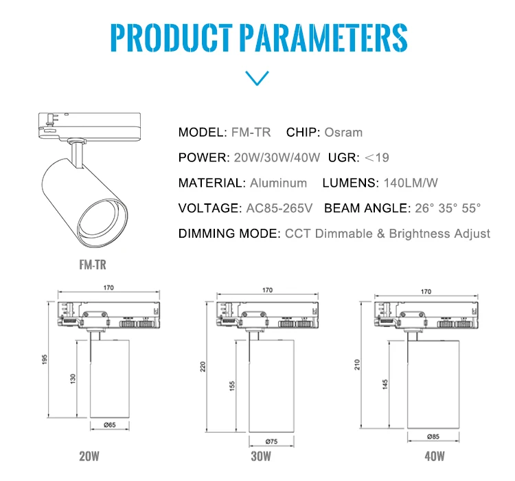 Competitive price aluminum retail cob adjustable movable track lighting supermarket ceiling mounted cob led track light