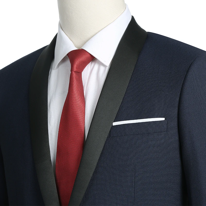 Классический силуэт, черный атласный лацкан, однобортный мужской костюм для свадебного смокинга, шерстяной Блейзер, пиджак для ужина