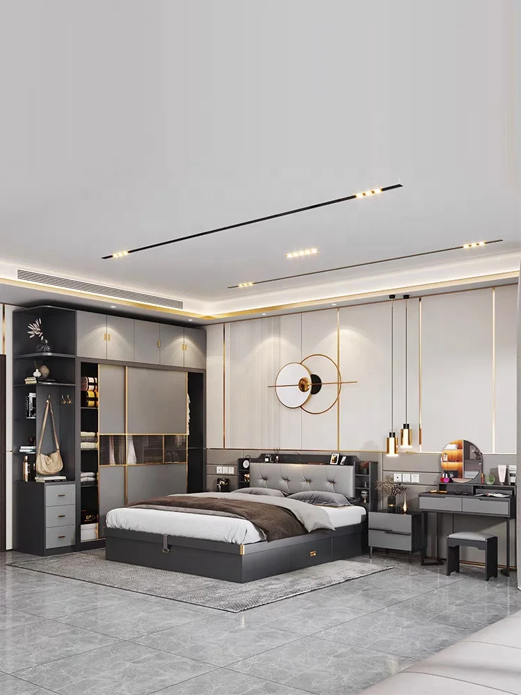 Wholesale OEM/ODM Resort 5 Star Hotel Bedroom Solid Wood Furniture Set Wooden Bedroom Set