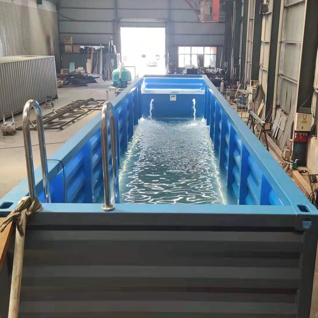 40 GP prefabricated container swimming pool and escalator can be customized