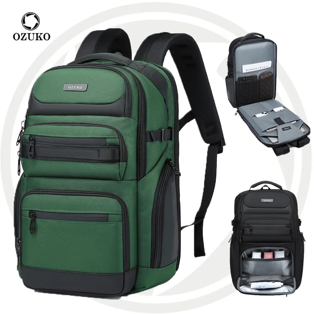 Ozuko 9772 Large Size  TSA-Friendly Backpacks For Men 15.6inch Laptop For Office Work Business Laptop Backpack