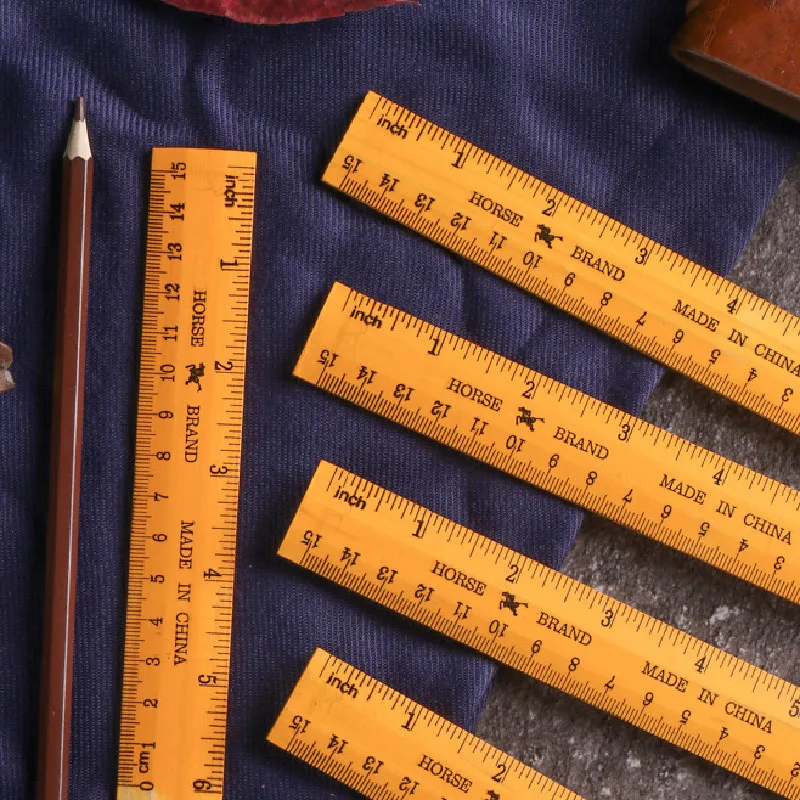 Top  Sales  Customized  pine beech wood ruler Students learning stationery ruler office stationery