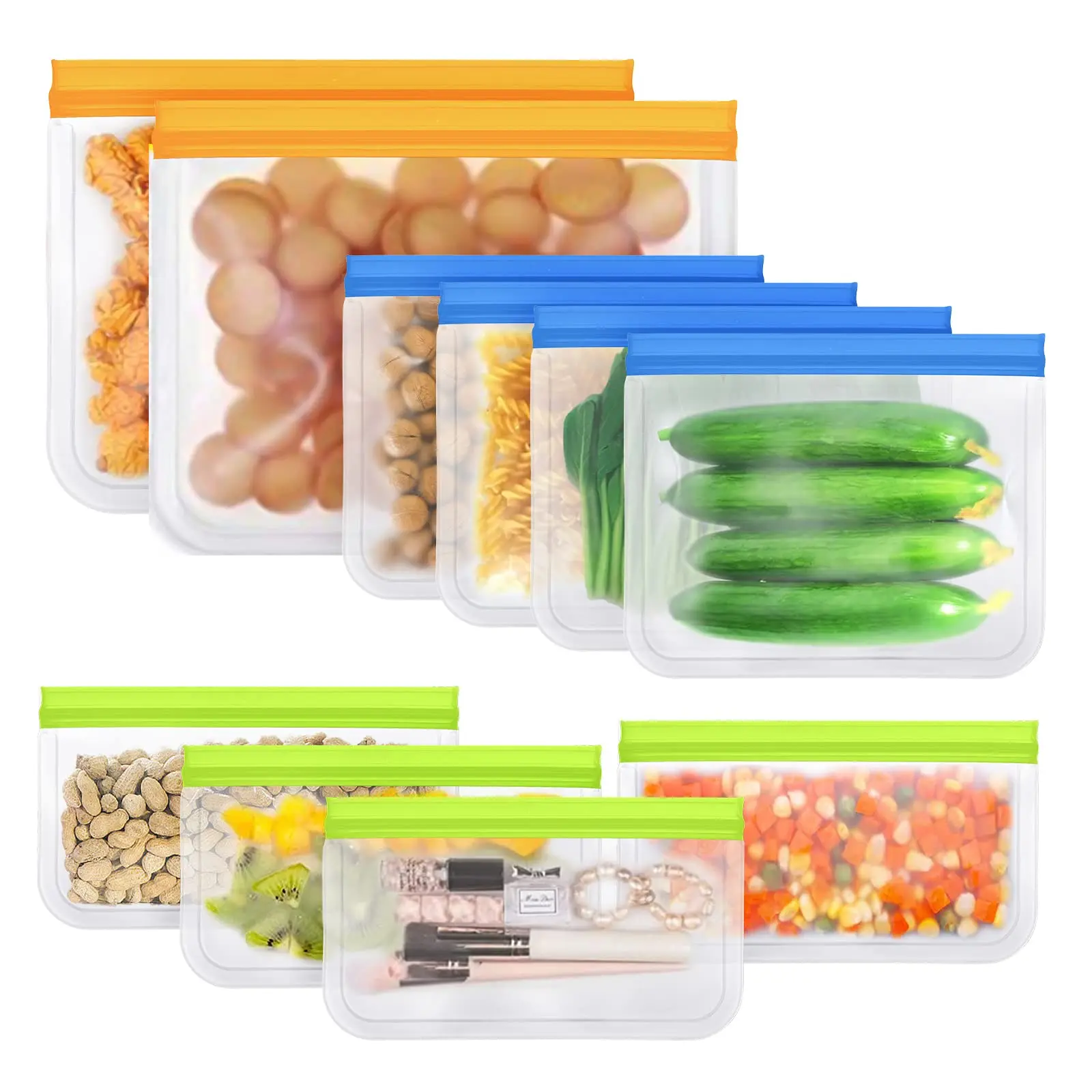 Hot Silicone Bags For food storage Sale Food Grade Zipper Bag Kitchen Reusable Silicone Food Storage Bag