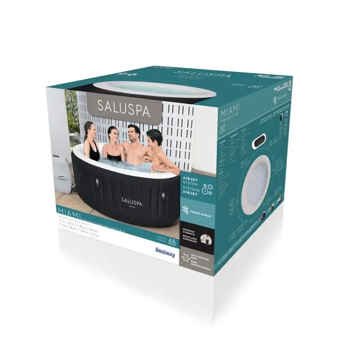 TOP SALE BESTWAY LAY Z SPA MIAMI AIRJET INFLATABLE HOT TUB MODEL 2-4 PERSON