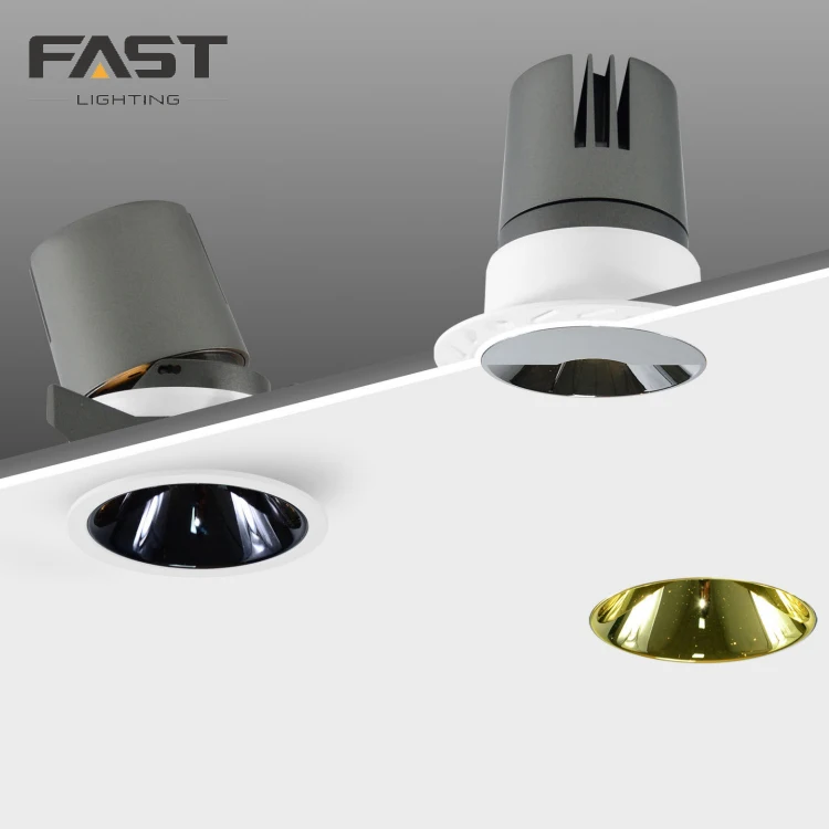 FAST Good Price Commercial Deep Anti Glare Museum Indoor COB Chip Aluminum Radiator 12W LED Spotlight