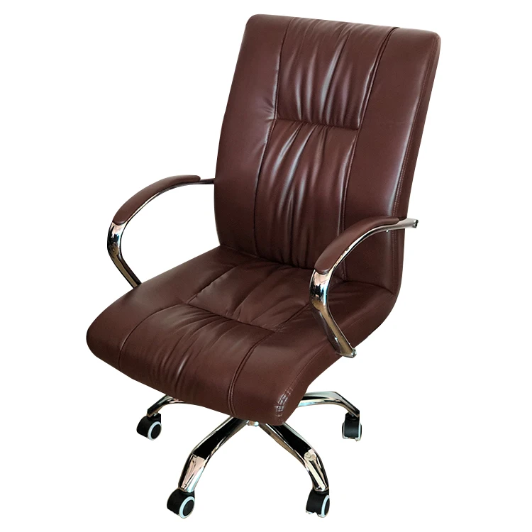 Ergonomic office furniture Malaysia heated high back brown leather rotatable office chair