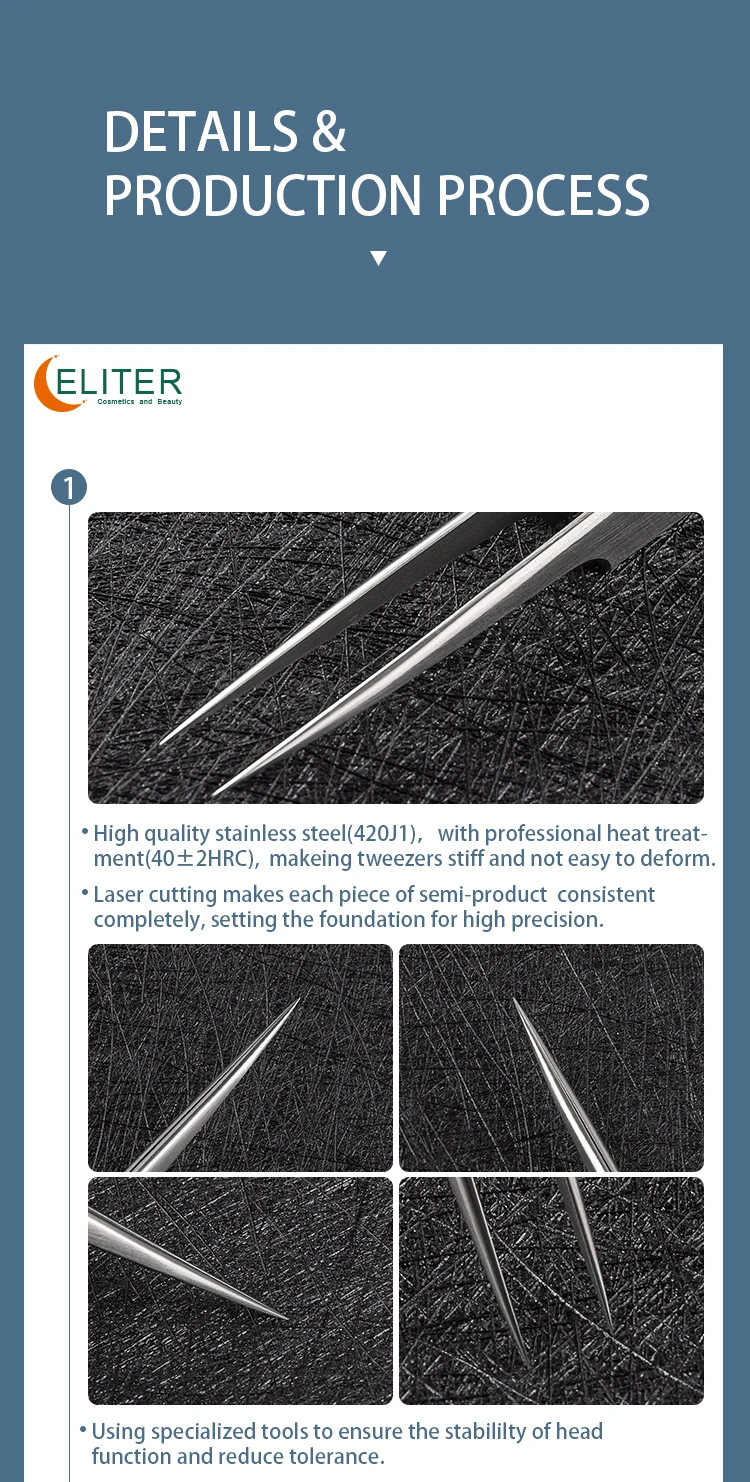 ELITER Hot In Stock Individual Classic 0.03 Volume Eyelash Extensions Tweezers Stainless Eyelash Tweezer Laah Tweezers