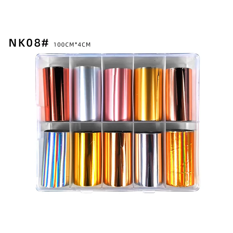 4X100CM Wholesales Nail Transfer Foils Paper Roll Set Nail Art Foil Polish Sticker Nail Transfer Foils