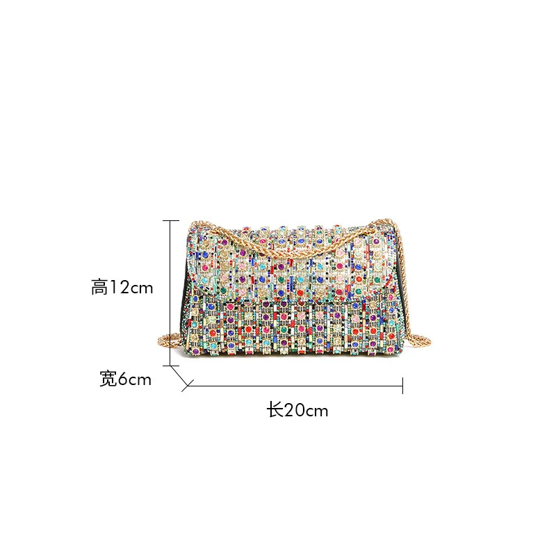 Luxury ladies crossbody bag with crystal high quality rhinestone evening clutch bag